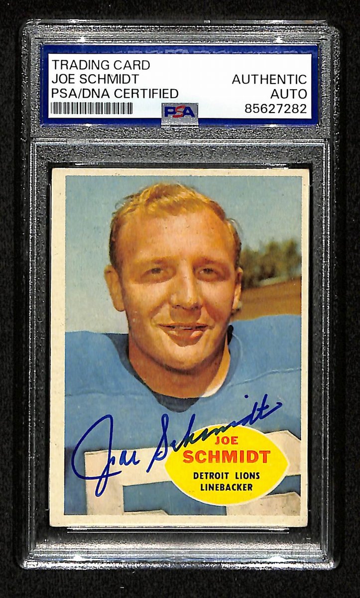 Joe Schmidt Signed/Auto 1960 TOPPS Card #46 Detroit Lions PSA/DNA 201520
