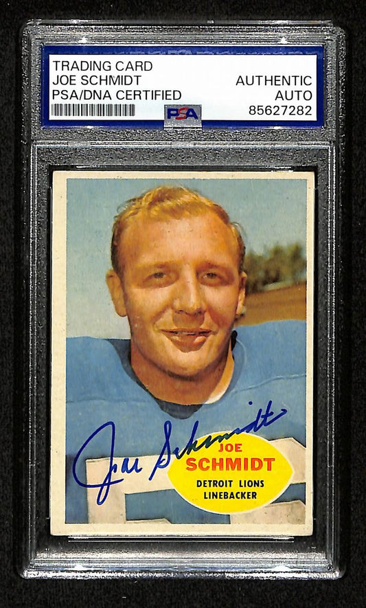 Joe Schmidt Signed/Auto 1960 TOPPS Card #46 Detroit Lions PSA/DNA 201520