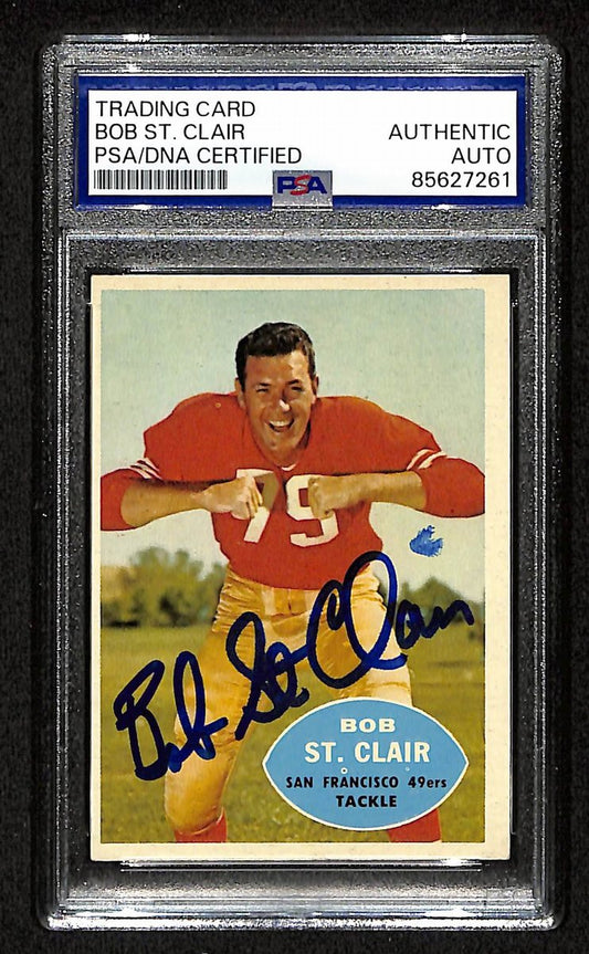 Bob St. Clair HOF Signed/Auto 1960 TOPPS Card #118 49ers PSA/DNA 201521
