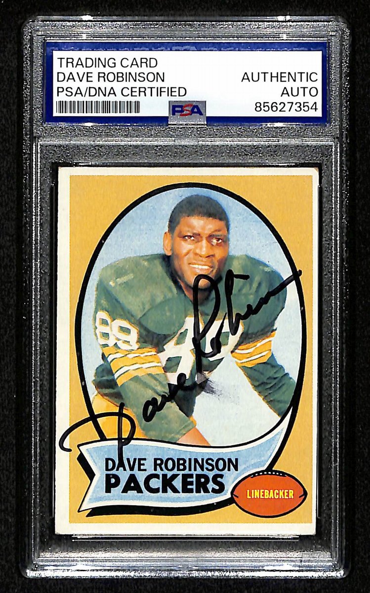 Dave Robinson HOF Signed 1970 TOPPS Card #102 Packers PSA/DNA 201034