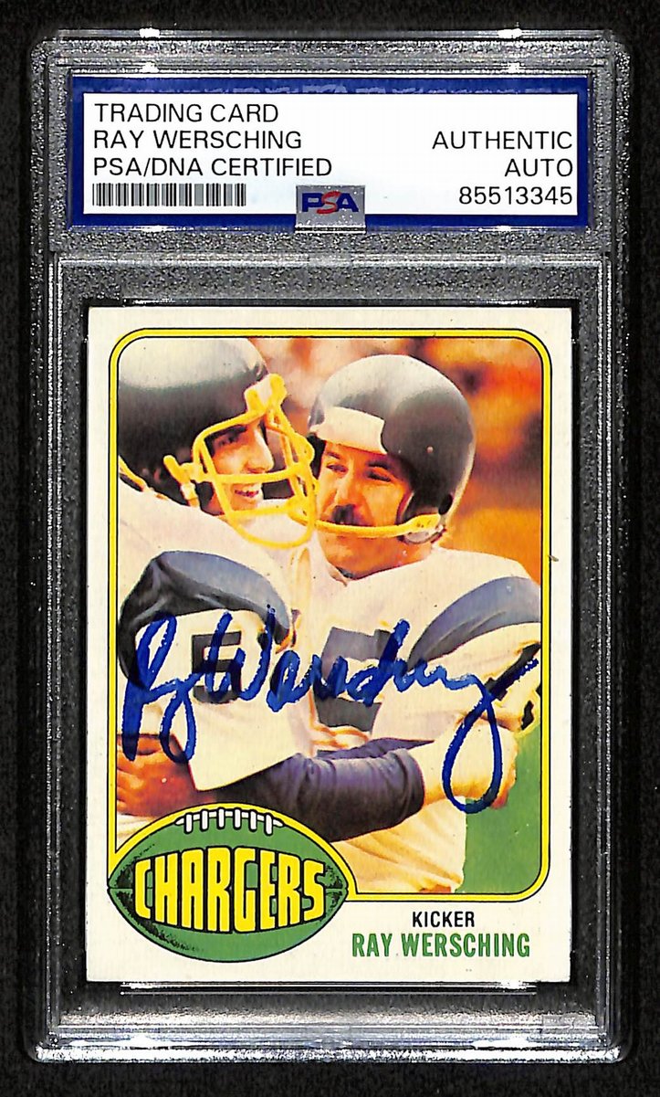 Ray Wersching Signed 1976 TOPPS Card #104 San Diego Chargers PSA/DNA 201036