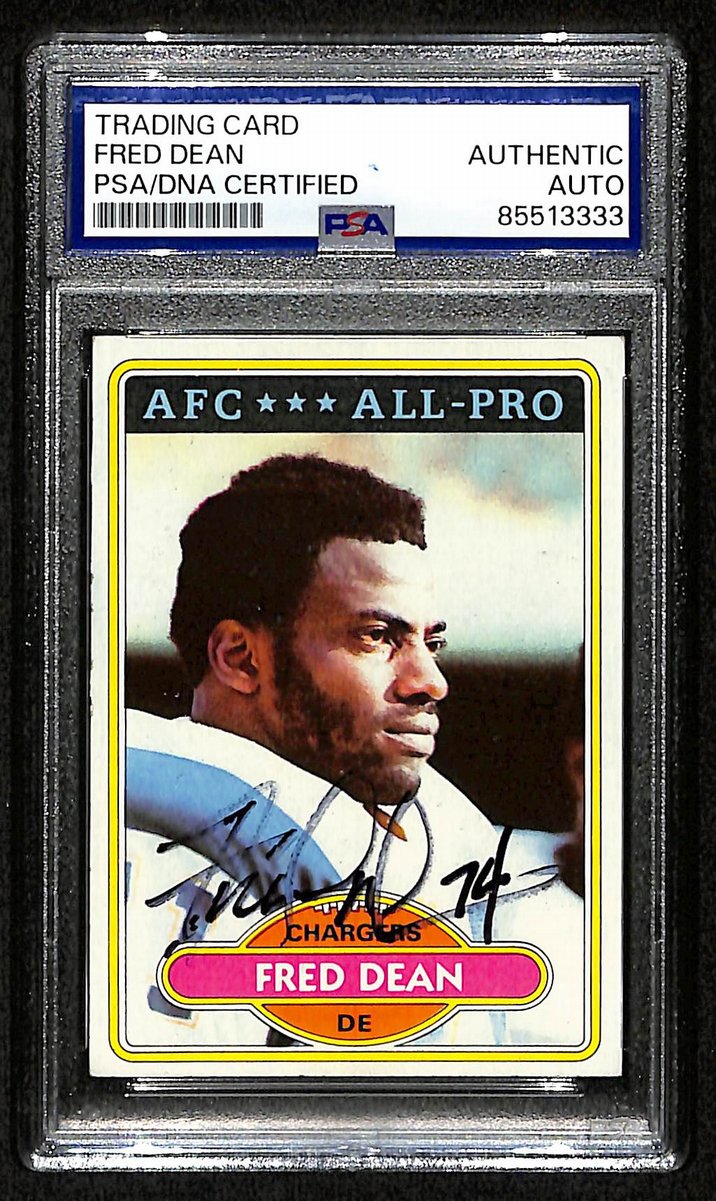 Fred Dean Signed 1980 TOPPS Card #392 San Diego Chargers PSA/DNA 201037