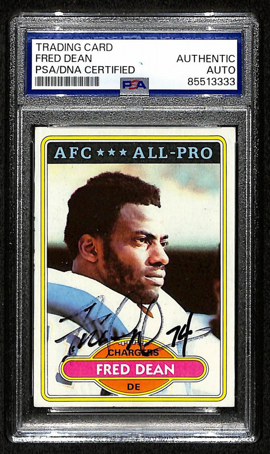 Fred Dean Signed 1980 TOPPS Card #392 San Diego Chargers PSA/DNA 201037