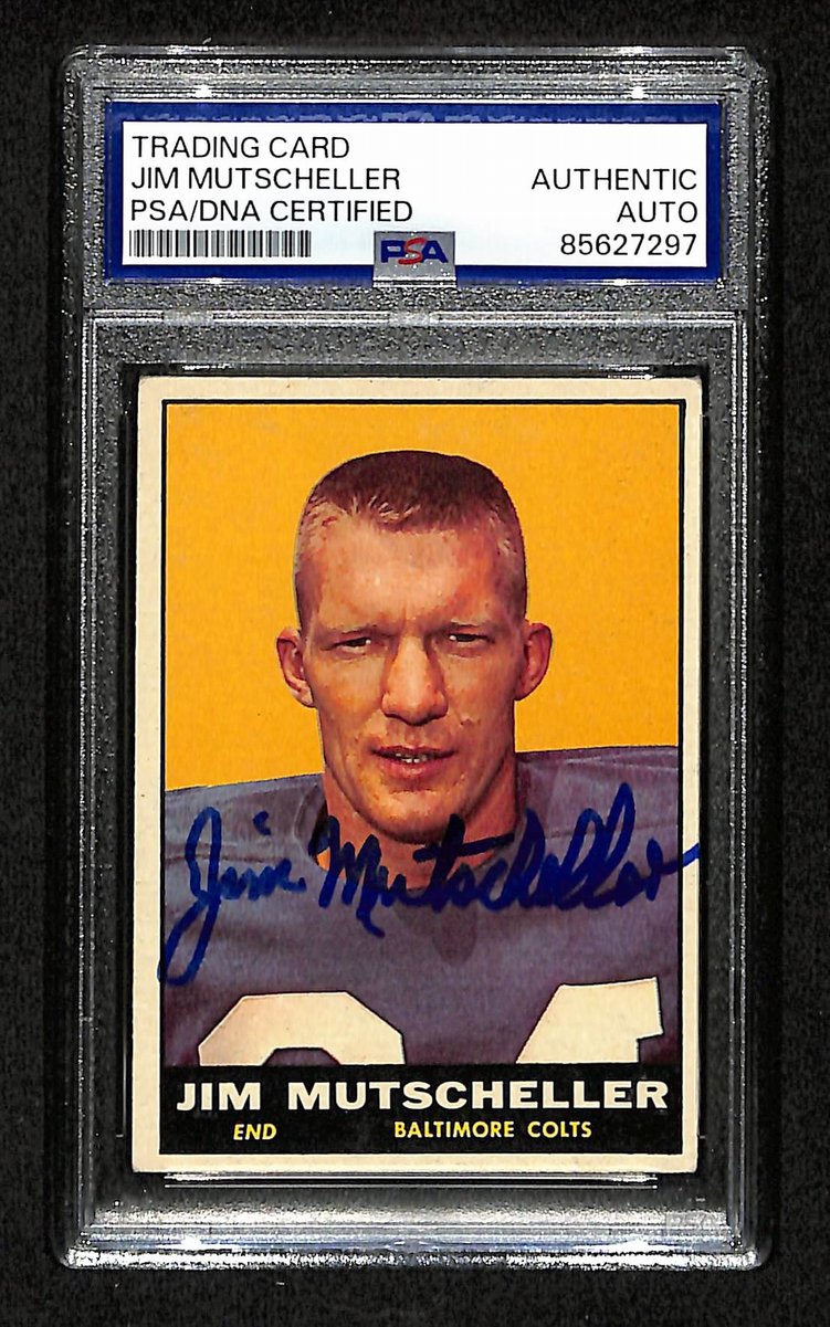 Jim Mutscheller Signed/Auto 1961 TOPPS Card #5 Baltimore Colts PSA/DNA 201527