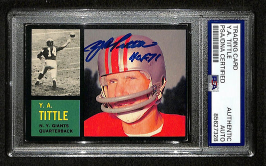 Y.A. Tittle HOF Signed/Inscr 1962 TOPPS Card #102 New York Giants PSA/DNA 201536