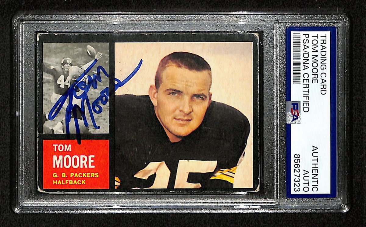 Tom Moore Signed/Auto 1962 TOPPS Card #65 Green Bay Packers PSA/DNA 201537