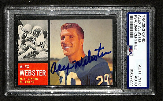 Alex Webster Signed/Auto 1962 TOPPS Card #105 New York Giants PSA/DNA 201538