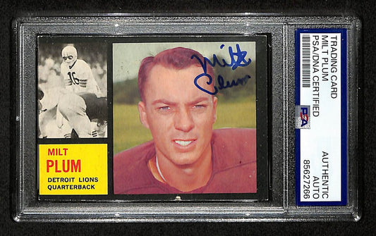 Milt Plum Signed/Autographed 1962 TOPPS Card #50 Detroit Lions PSA/DNA 201540