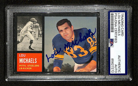 Lou Michaels Signed/Autographed 1962 TOPPS Card #132 Steelers PSA/DNA 201541