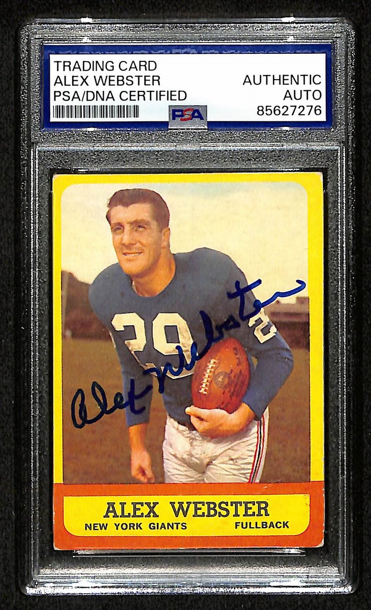 Alex Webster Signed/Auto 1963 TOPPS Card #51 New York Giants PSA/DNA 201543