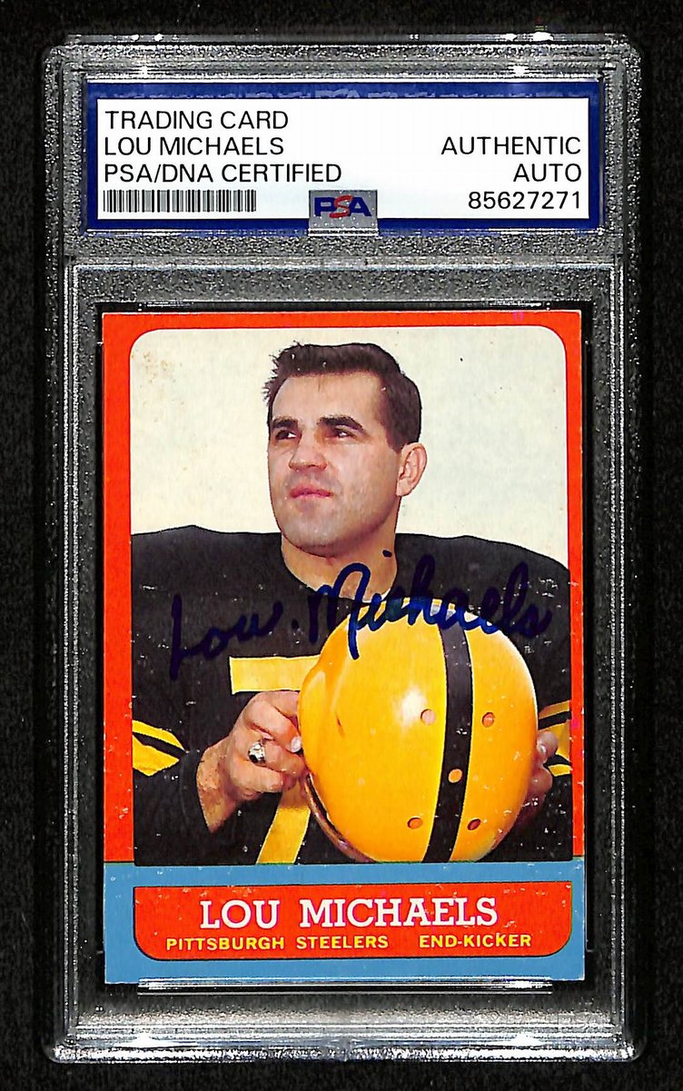 Lou Michaels Signed/Autographed 1963 TOPPS Card #130 Steelers PSA/DNA 201546
