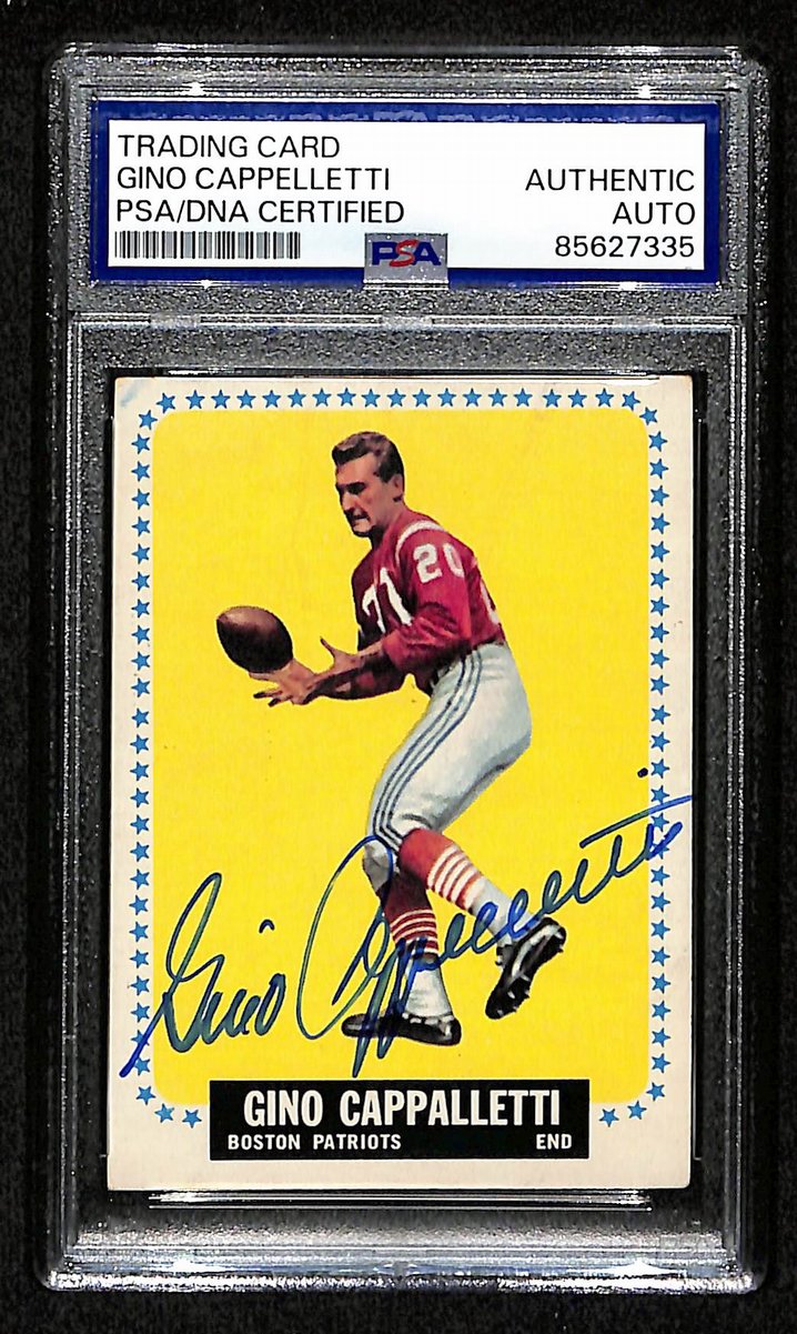 Gino Cappelletti Signed/Auto 1964 TOPPS Card #5 Boston Patriots PSA/DNA 201548