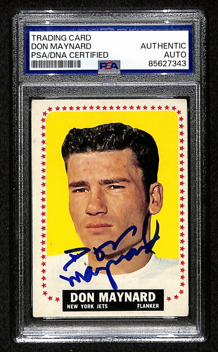 Don Maynard HOF Signed 1964 TOPPS Card #121 New York Jets PSA/DNA 201550
