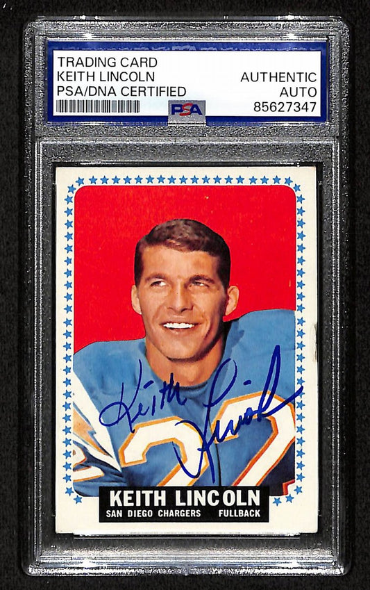 Keith Lincoln Signed 1964 TOPPS RC Card #164 San Diego Chargers PSA/DNA 201552