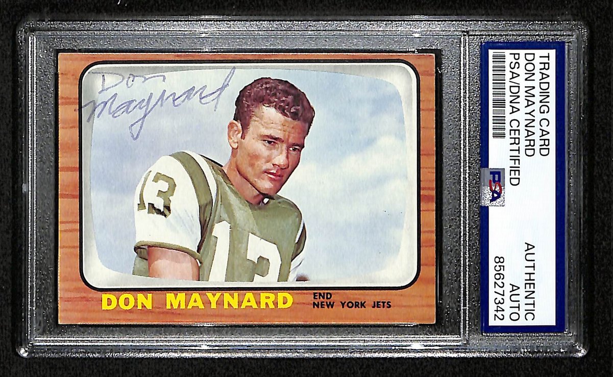 Don Maynard HOF Signed 1966 TOPPS Card #95 New York Jets PSA/DNA 201553