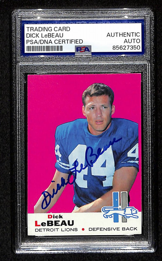 Dick LeBeau Signed/Auto 1969 TOPPS Card #76 Detroit Lions PSA/DNA 201555