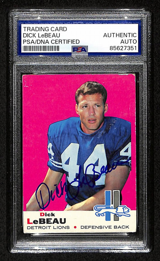 Dick LeBeau Signed/Auto 1969 TOPPS Card #76 Detroit Lions PSA/DNA 201556