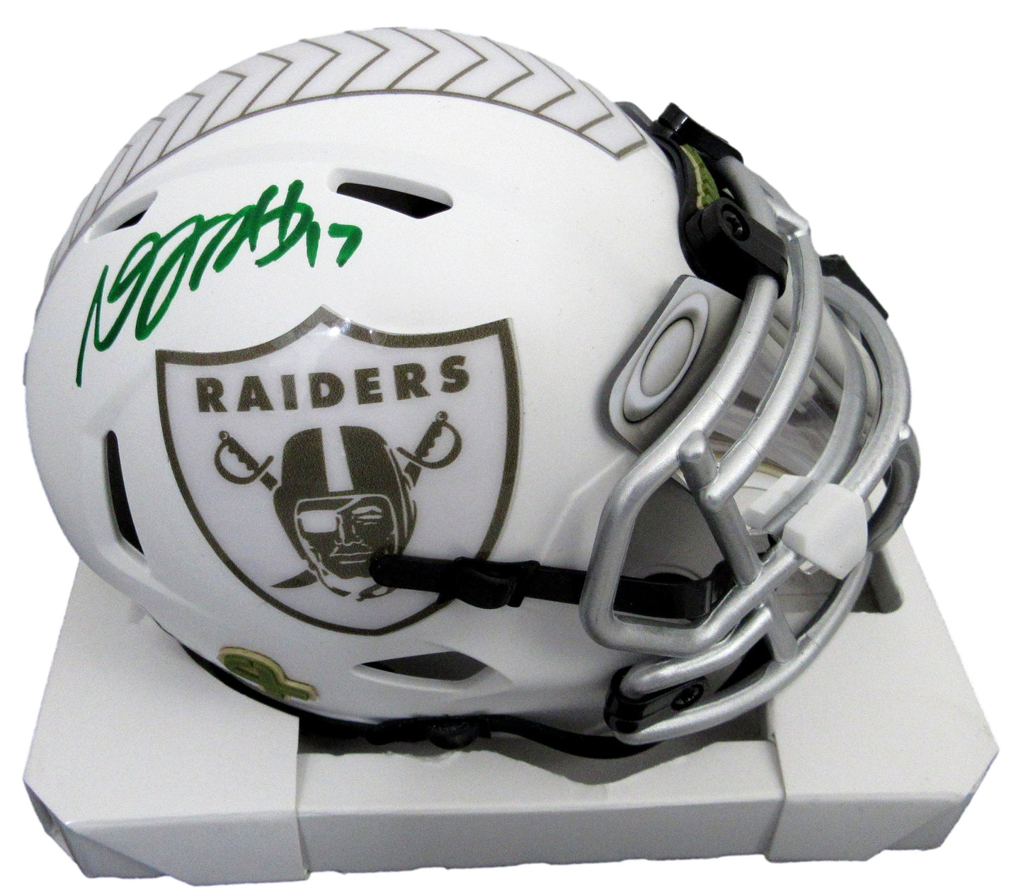 Davante Adams Signed/Auto Raiders Salute to Service Mini Helmet Beckett 200939