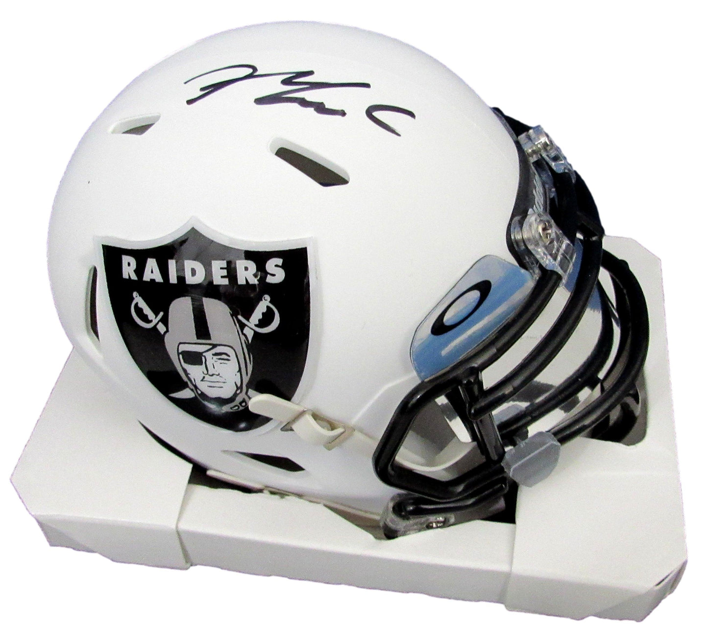 Maxx Crosby Signed/Auto Raiders White ICE Alternative Mini Helmet JSA 2009402