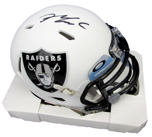Maxx Crosby Signed/Auto Raiders White ICE Alternative Mini Helmet JSA 2009402