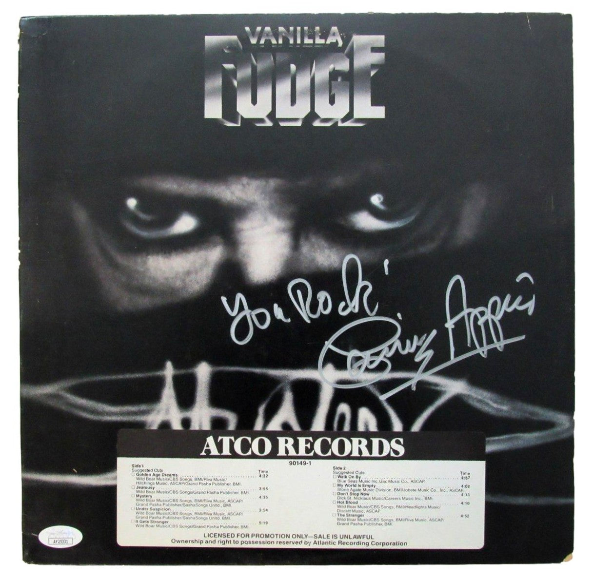 Carmine Appice Drummer Signed/Inscribed Vanilla Fudge Album LP Vinyl JSA 201223