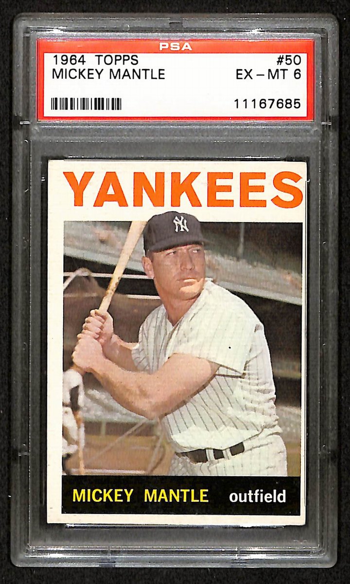 Mickey Mantle HOF 1964 Topps Card EX-MT 6 #50 New York Yankees PSA 201622