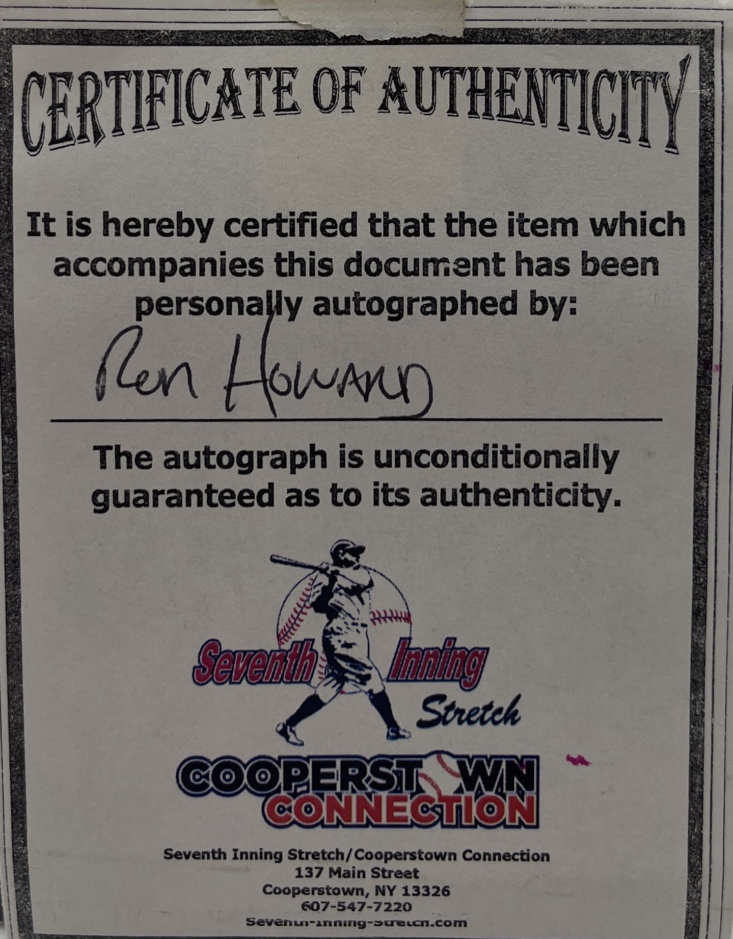 Ron Howard Signed/Autographed OML Baseball Director/Actor JSA 201204