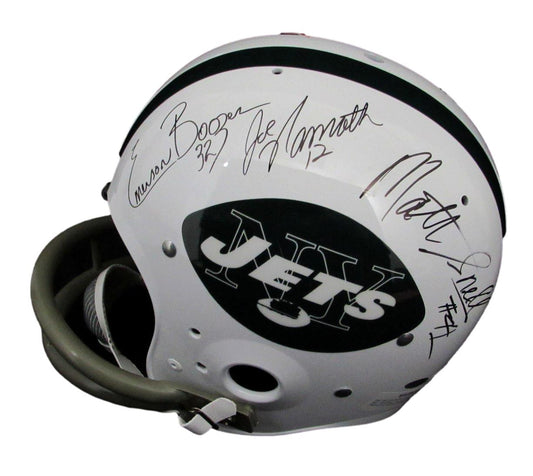 Namath/Boozer/Snell Signed Full Size TK Suspension Throwback Helmet Jets JSA