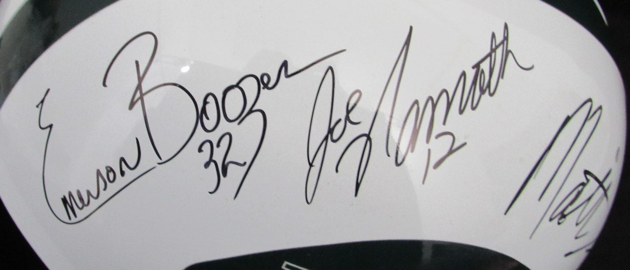 Namath/Boozer/Snell Signed Full Size TK Suspension Throwback Helmet Jets JSA