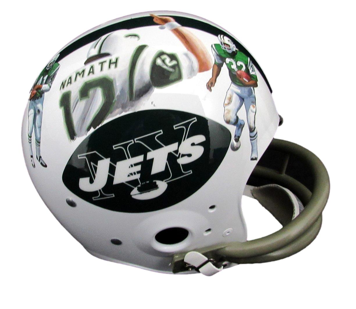 Namath/Boozer/Snell Signed Full Size TK Suspension Throwback Helmet Jets JSA