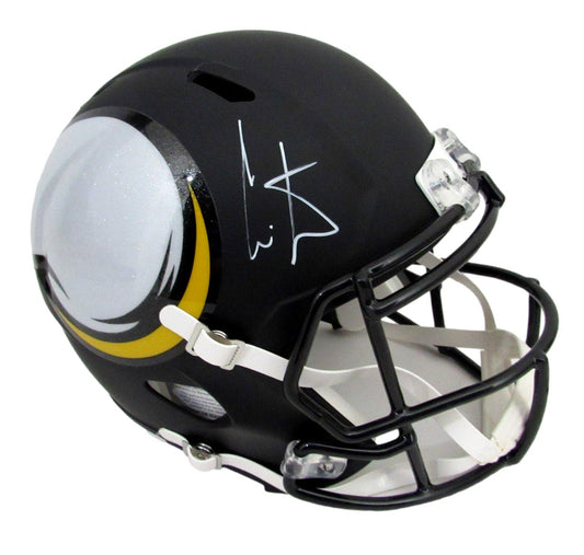 Cris Carter HOF  Signed Full Size Vikings Amp Replica Helmet Beckett 200955