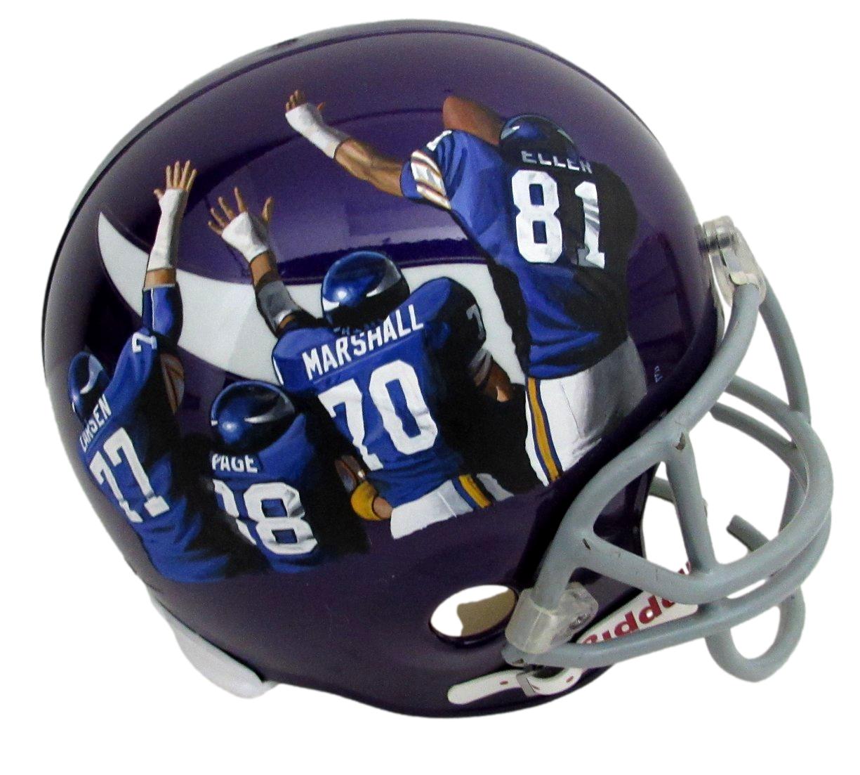 Eller/Page/Marshall/Larsen Signed/Auto Full Size Replica Helmet Vikings JSA