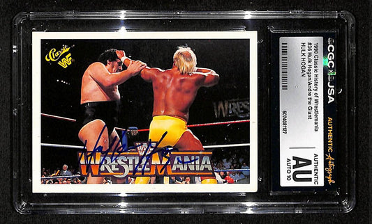 Hulk Hogan Signed 1990 Classic Wrestlemania Card #36 GEM MINT 10 JSA/CGC 201837