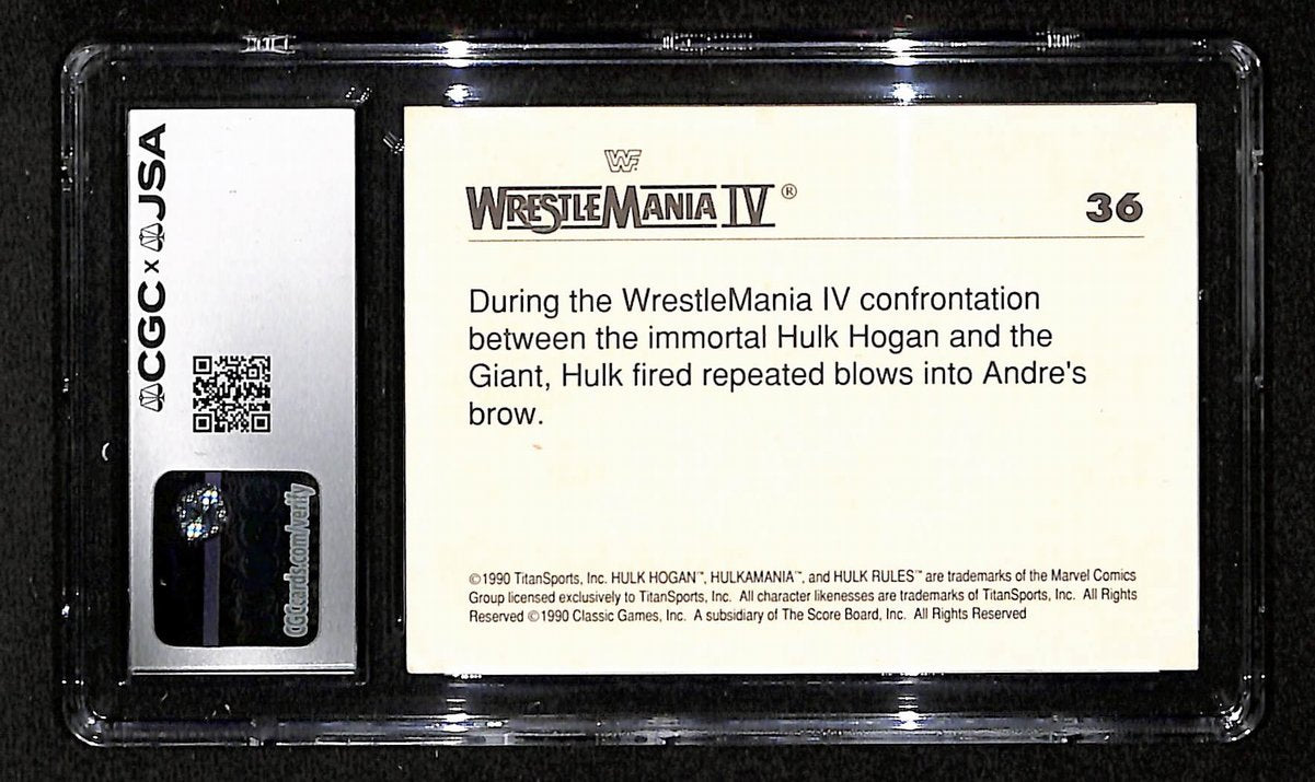 Hulk Hogan Signed 1990 Classic Wrestlemania Card #36 GEM MINT 10 JSA/CGC 201837