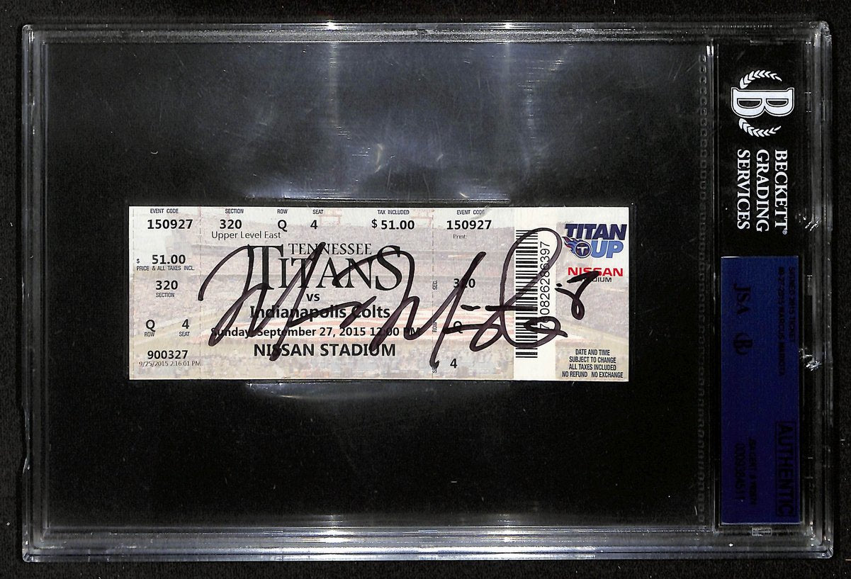 Marcus Mariota Signed 2015 Titans Full Ticket Most TDs 1st 3 games BAS 201848