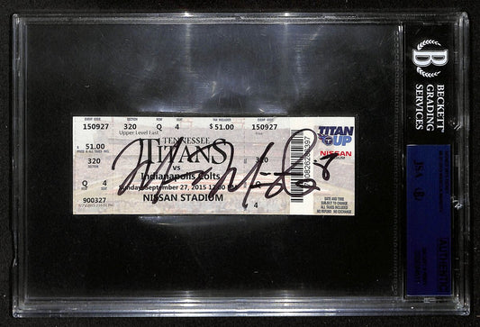 Marcus Mariota Signed 2015 Titans Full Ticket Most TDs 1st 3 games BAS 201848