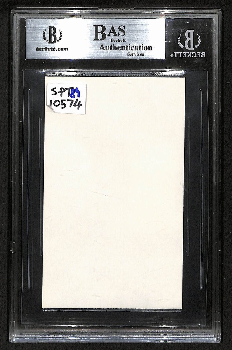 Carl Muscarello Signed 3x5 Index Card WWII Times Square Sailor Kiss BAS 201843