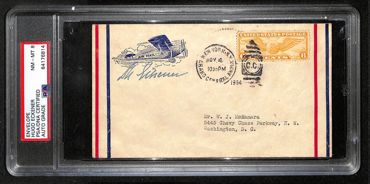Hugo Eckener Signed/Autographed FDC Envelope Graf Zeppelin d. 1954 PSA 201847