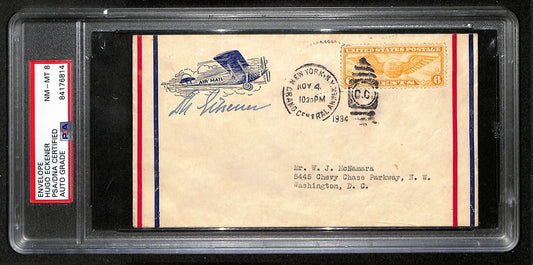 Hugo Eckener Signed/Autographed FDC Envelope Graf Zeppelin d. 1954 PSA 201847