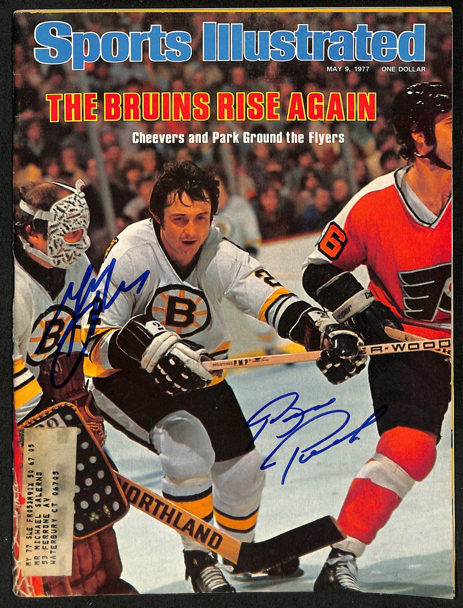 Gerry Cheevers/Brad Park Signed 5/9/1977 Sports Illustrated Magazine Bruins JSA