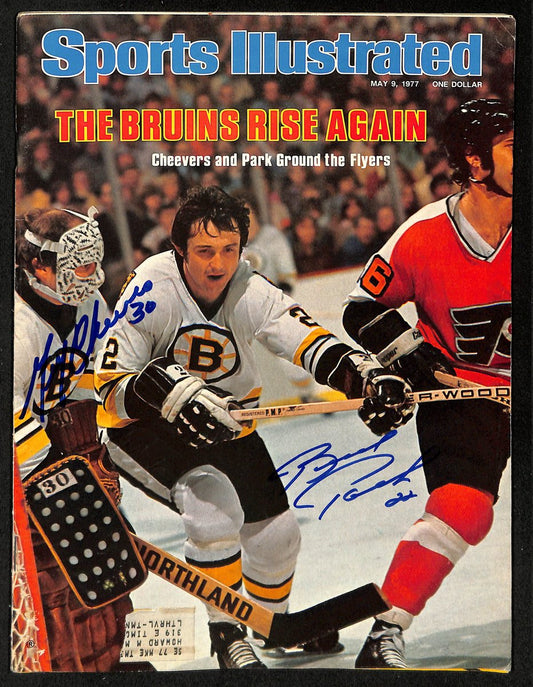 Gerry Cheevers/Brad Park Signed 5/9/1977 Sports Illustrated Magazine Bruins JSA3