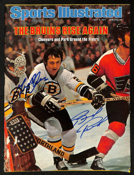 Gerry Cheevers/Brad Park Signed 5/9/1977 Sports Illustrated Magazine Bruins JSA5
