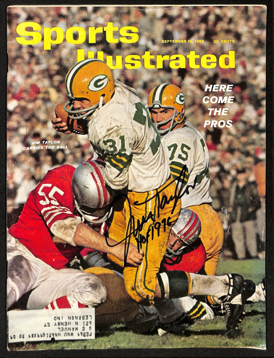 Jim Taylor HOF Signed/Ins 9/10/62 Sports Illustrated Magazine Packers JSA 201242
