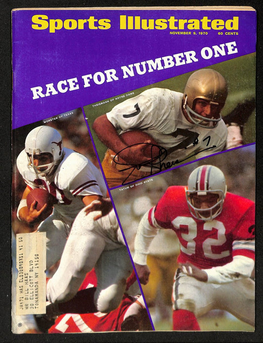 Joe Theisman Notre Dame Signed 11/9/1970 Sports Illustrated Magazine JSA 201244