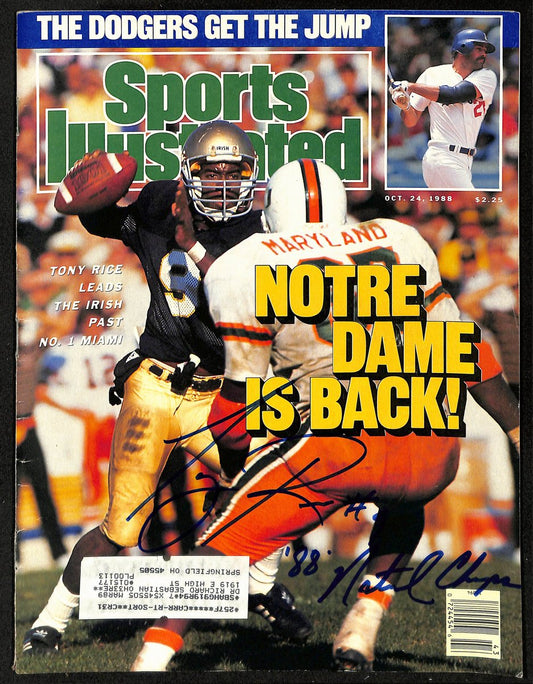Tony Rice Notre Dame Signed 10/24/1988 Sports Illustrated Magazine JSA 201247