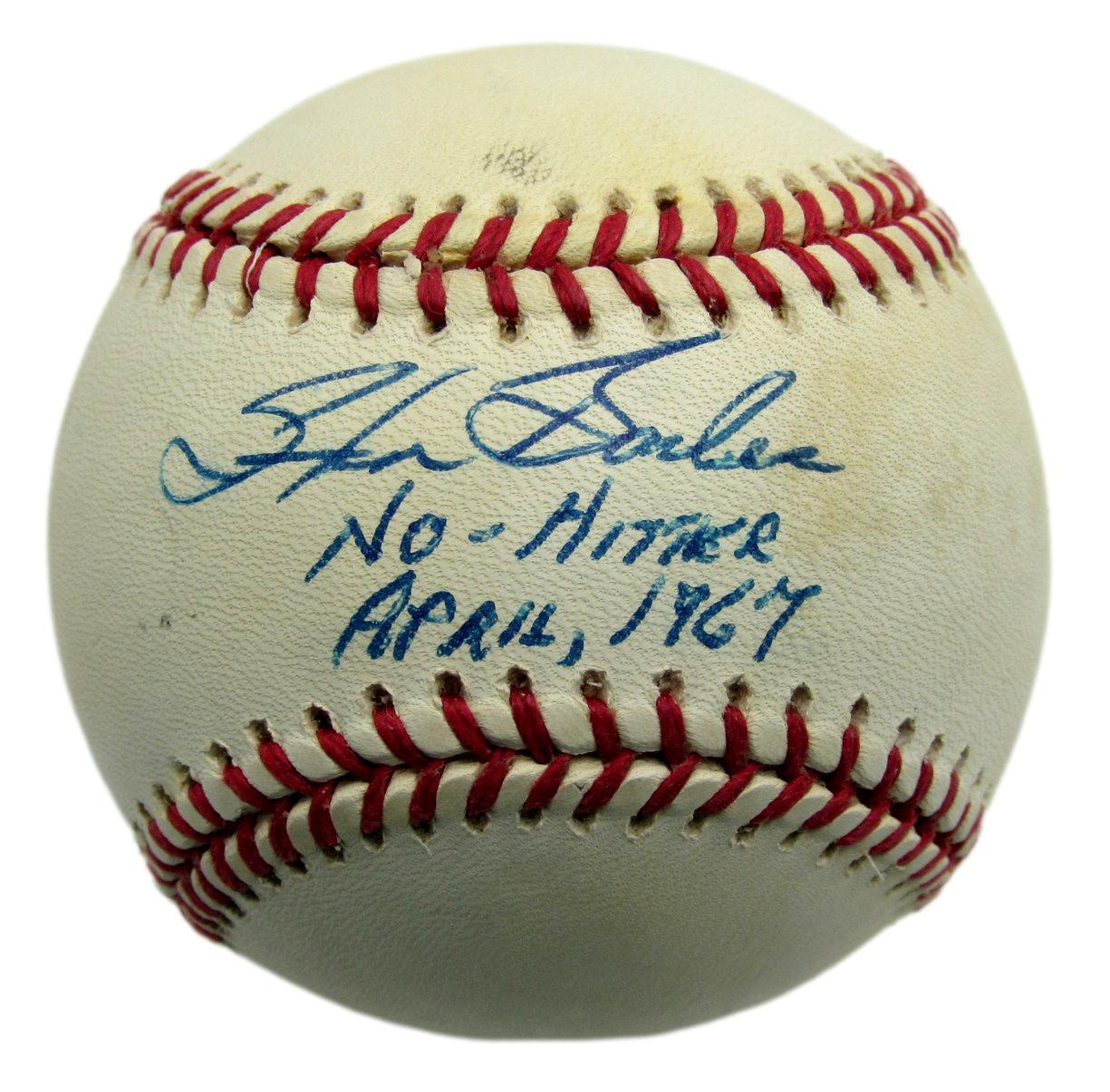 Steve Barber Autographed/Inscribed OAL Baseball Baltimore Orioles No-Hitter JSA