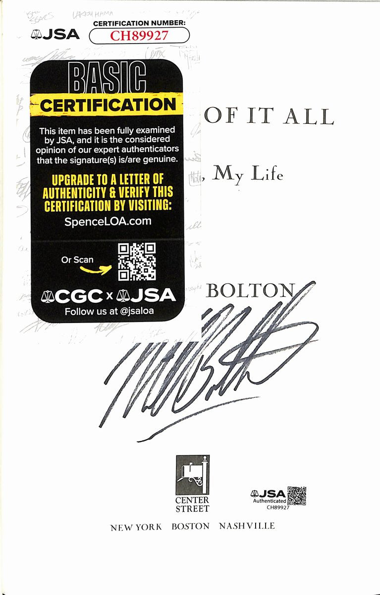 Michael Bolton Performer Signed/Autographed "The Soul of It All" Book JSA 201283