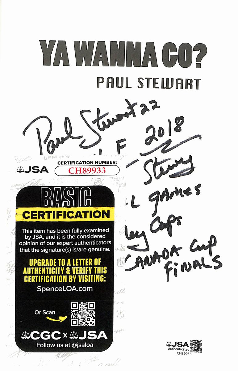 Paul Stewart USHHOF Signed/Inscribed "Ya Wanna Go?" Book JSA 201288