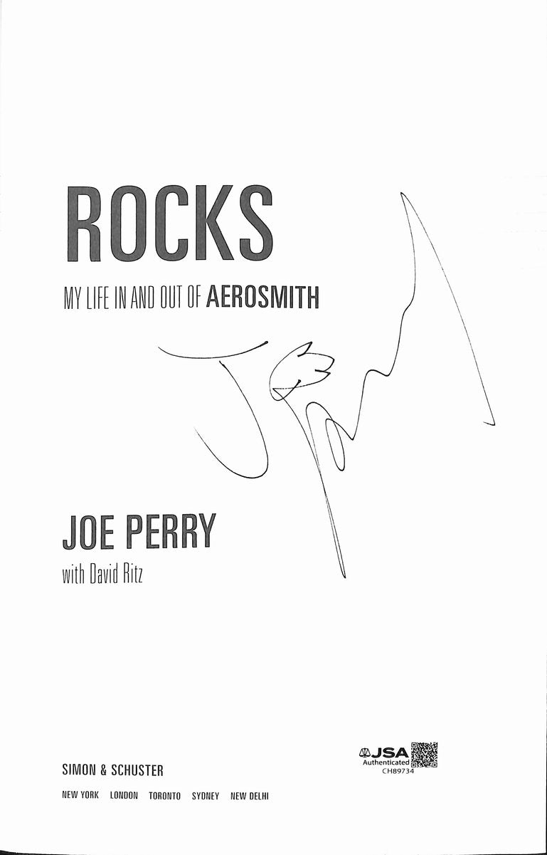 Joe Perry "Aerosmith" Signed/Autographed "Rocks" Book JSA 201834