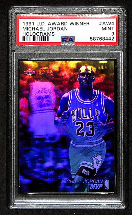 1991 UD Award Winner #AW4 Basketball Card MINT 9 Michael Jordan Bulls PSA 201260
